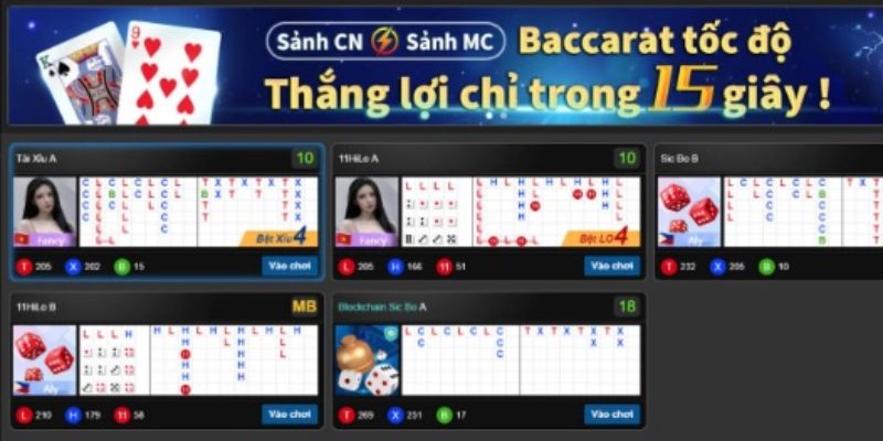 Chọn bàn chơi Sicbo trên Kubet